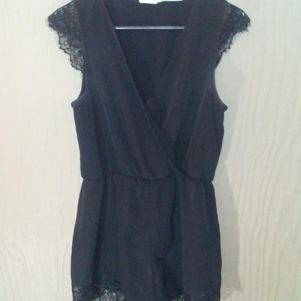 Black H&M Romper with lace accents